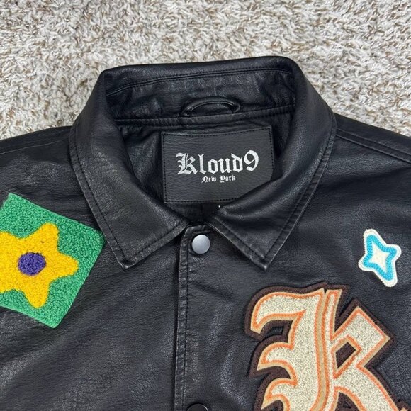 KLOUD9 Men's Casual Premium Multiple Patches PU Leather Jacket J23900 SIZE M - Picture 14 of 16